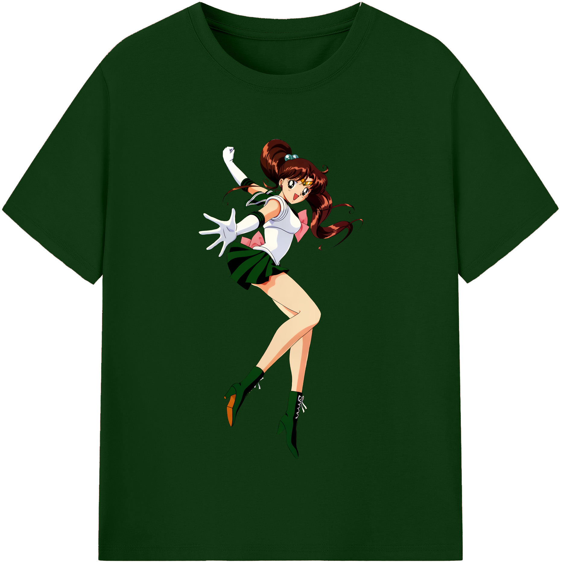 （画像用） 美少女戦士セーラームーン 木野 まこと きの まこと Sailor Moon Kino Makoto （セーラージュピター；Sailor Jupiter） 綿100％半袖Tシャツ（フロントプリント）